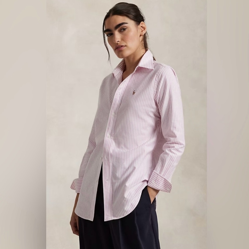 Ralph Lauren Pink Striped Button-Up Shirt